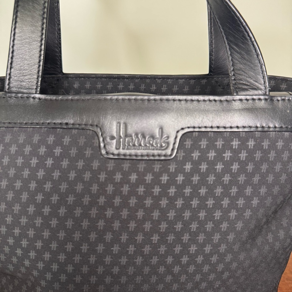Harrod’s Black Nylon and leather Tote - Picture 2 of 15